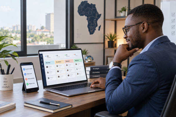 Entrepreneur utilisant une automatisation pour relancer ses prospects